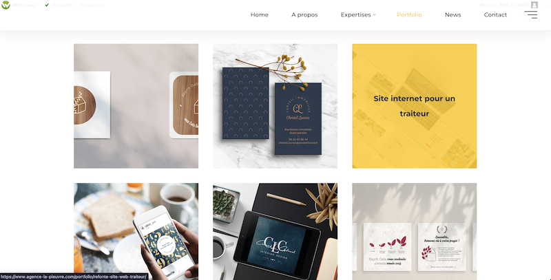 portfolio pour site web wordpress